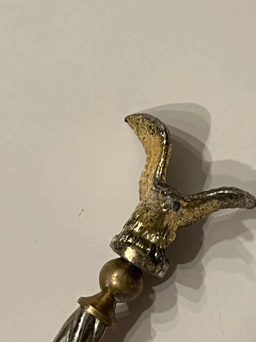 Vintage Silver Plated Handled Double Jigger Twisted Stem Crested Eagle Finial